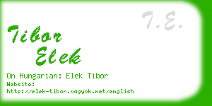 tibor elek business card